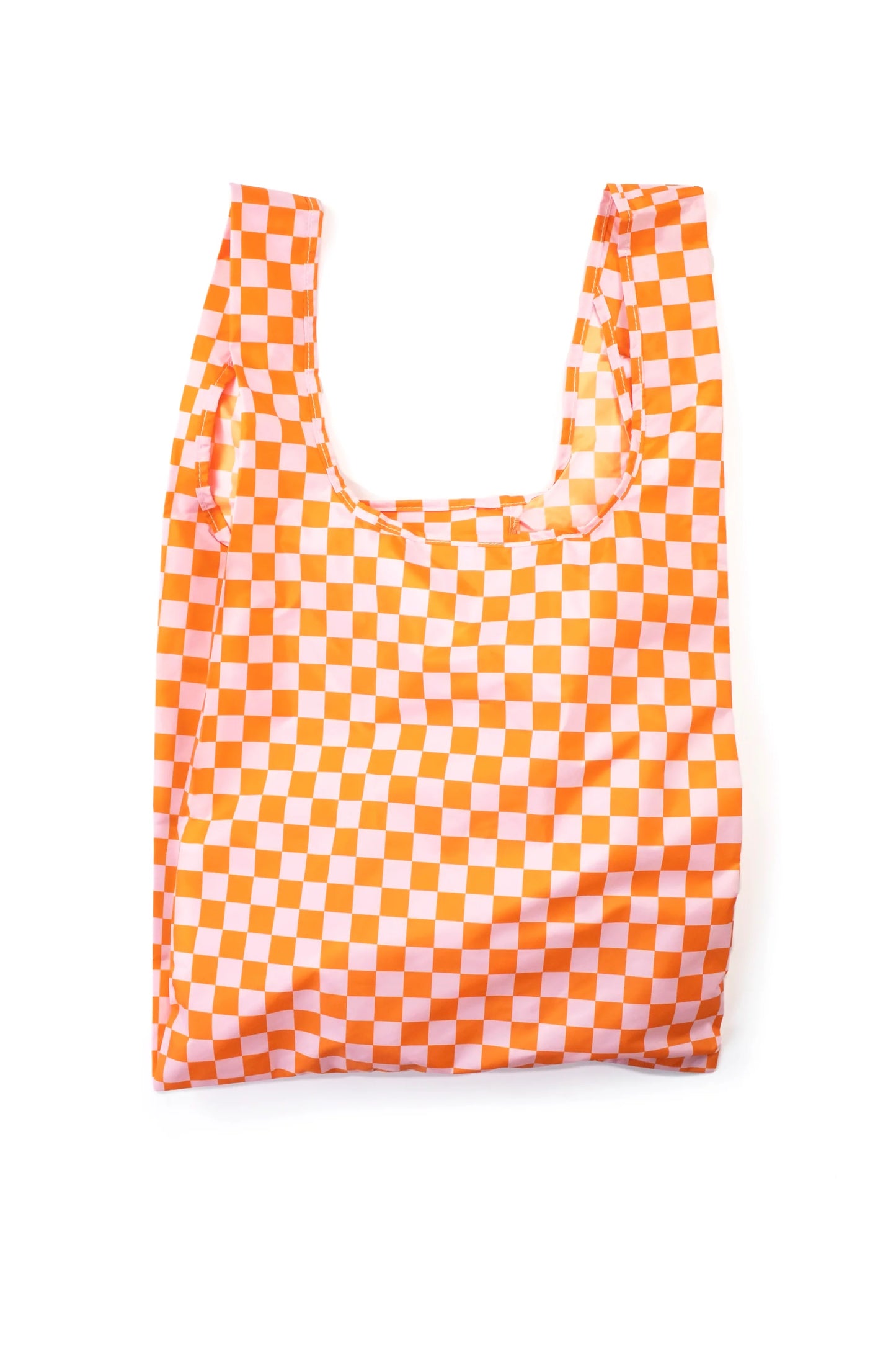 Medium Reusable Bag | Checkerboard | Pink & Orange