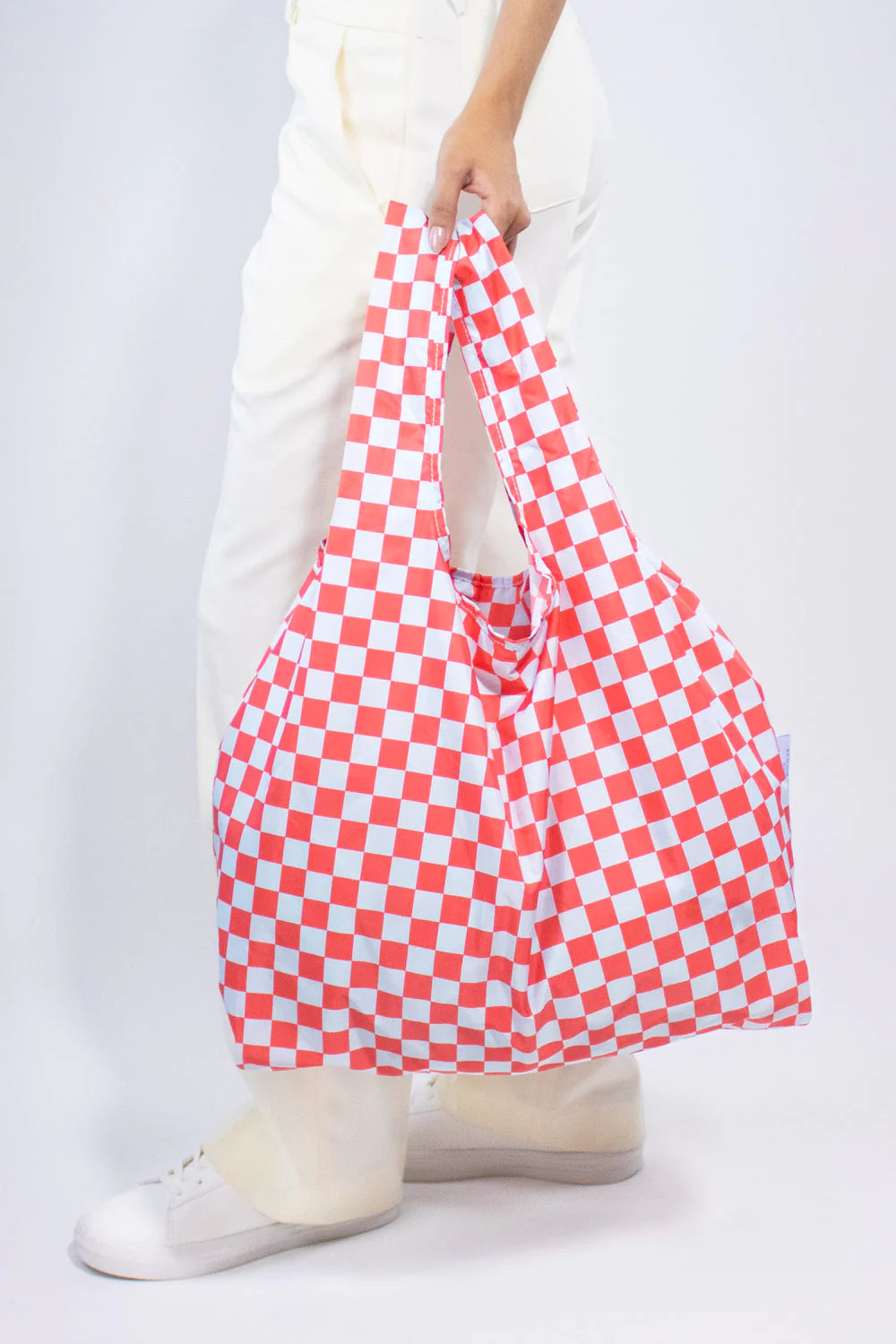 Medium Reusable Bag | Checkerboard | Red & Blue