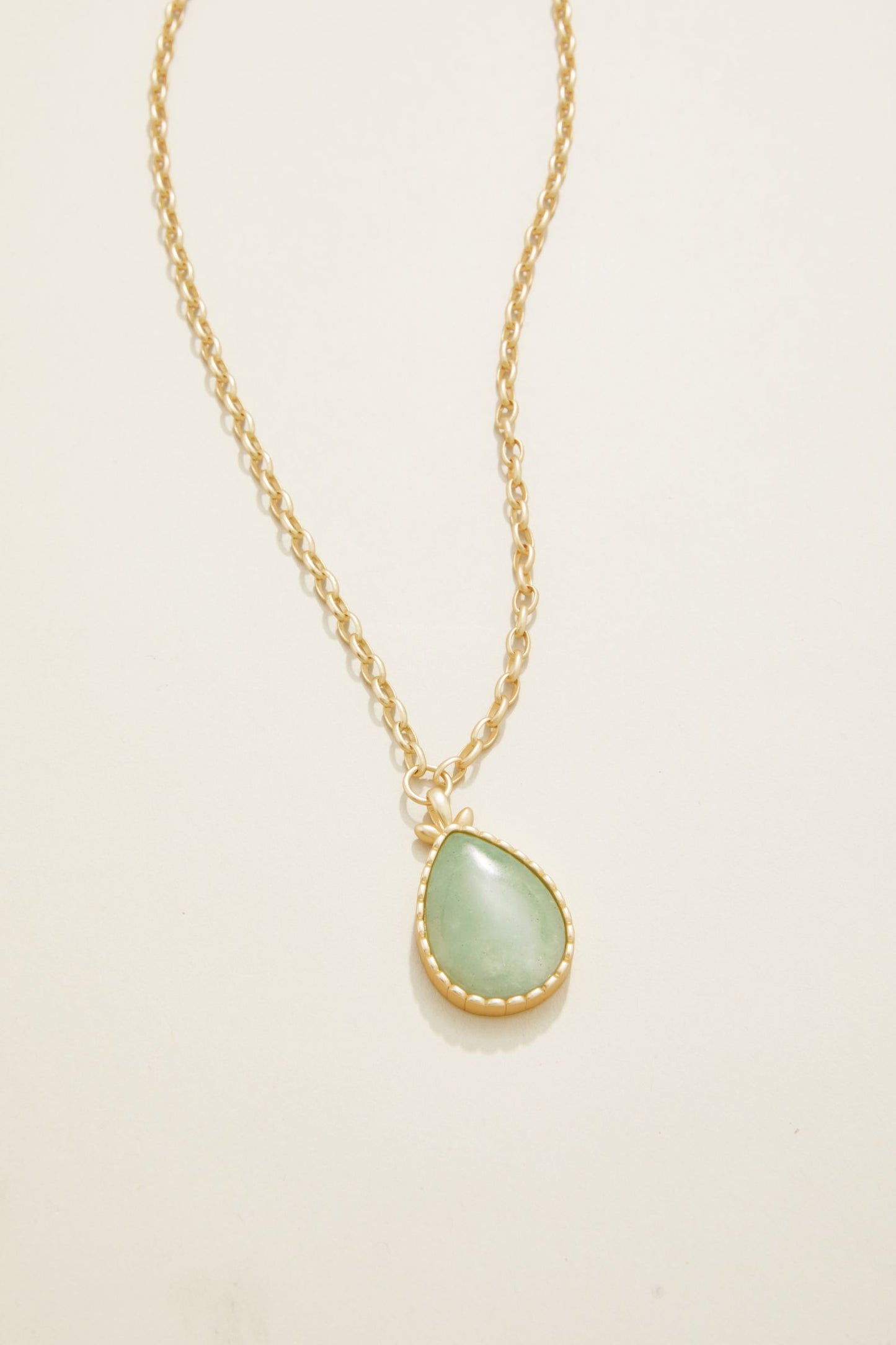 Nara Teardrop Necklace 18" Seafoam