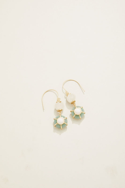 Chechessee Earrings White/Jade