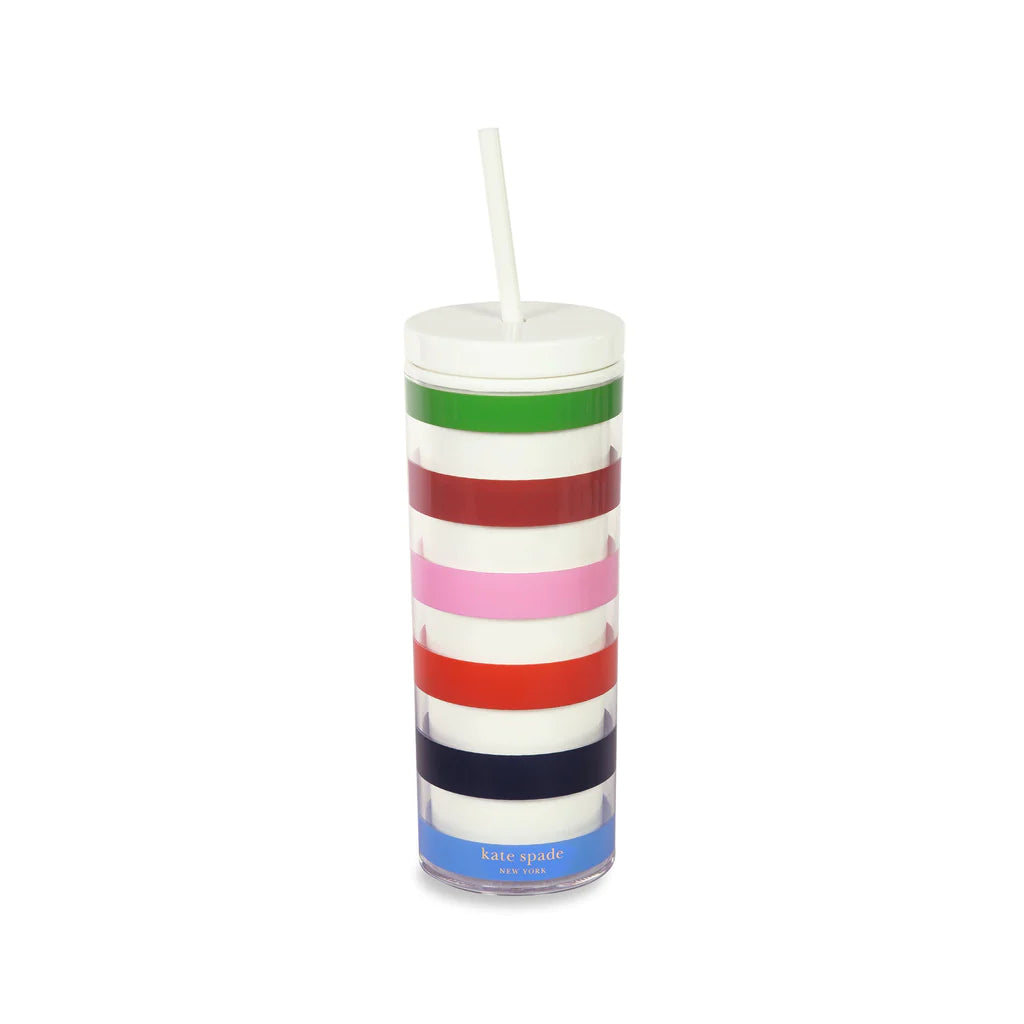 Acrylic Tumbler with Straw | Adventure Stripe