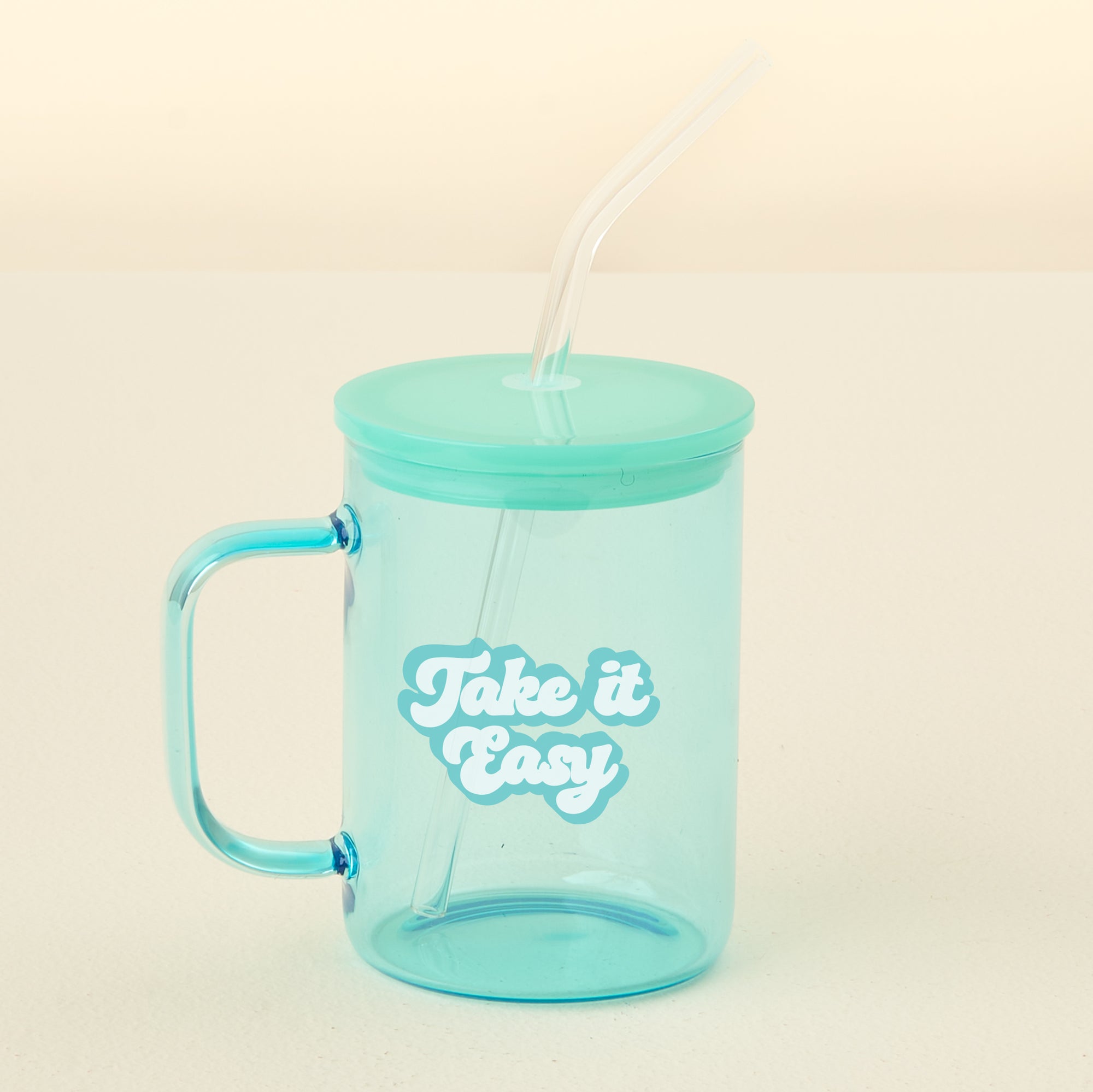 Color Glass Mug with Handle | Pink Enjoy the Little Things