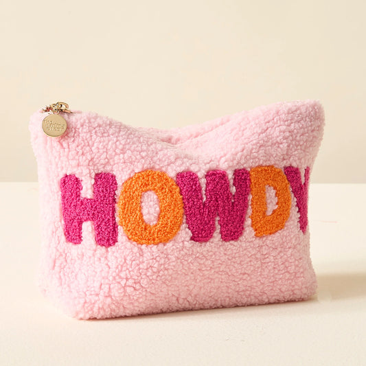 Sherpa Zippered Teddy Pouch | Howdy