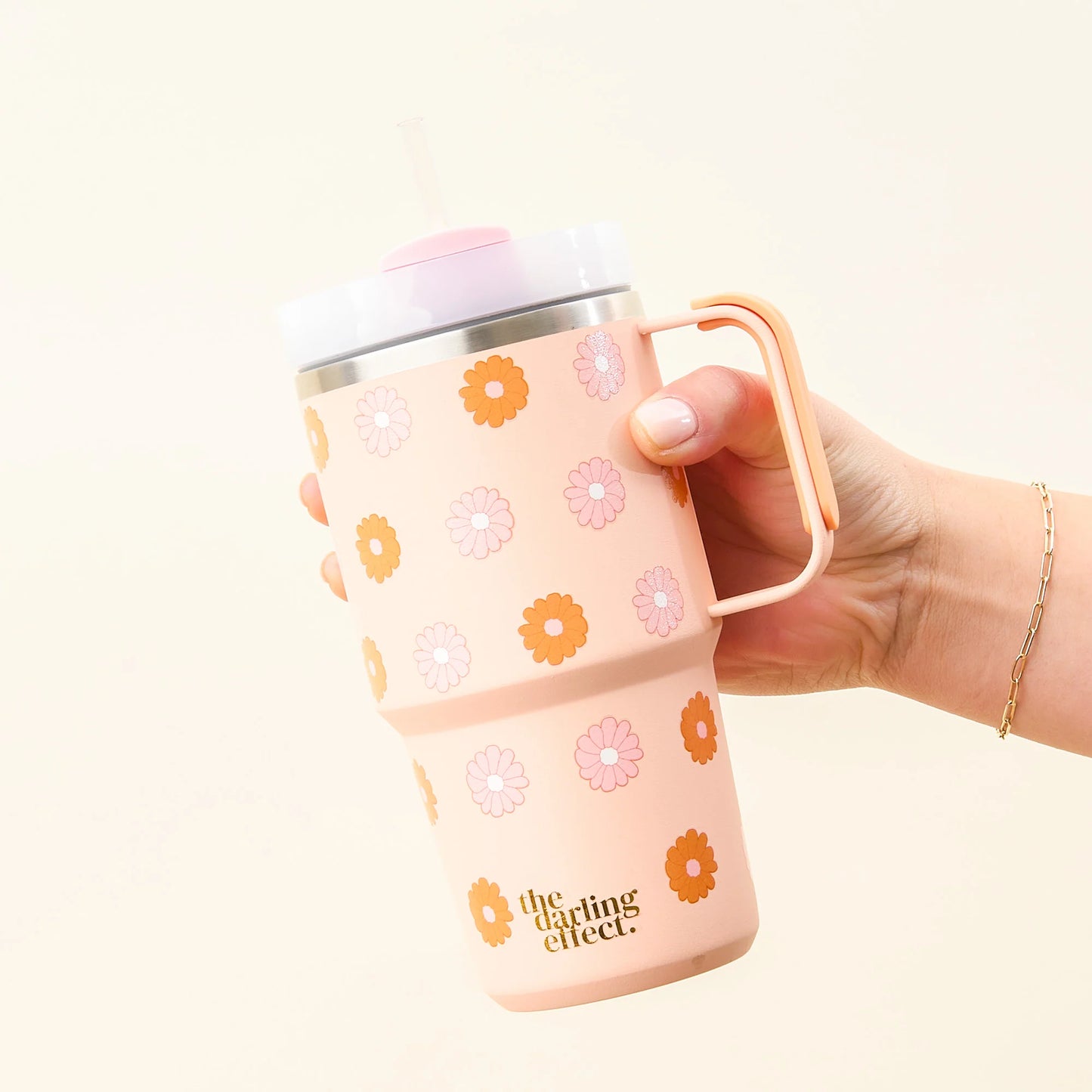 20 oz Tumbler | Darling Daisy Peach