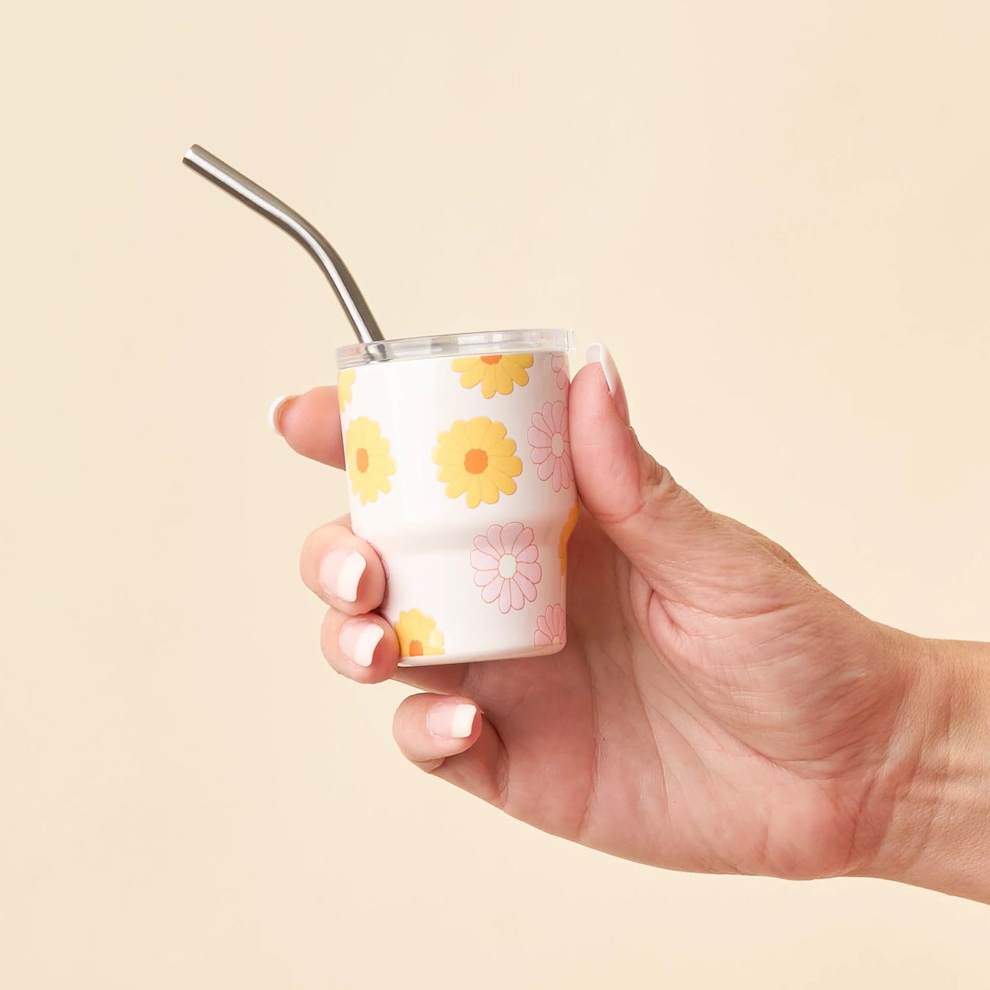 2 oz Tiny Tumbler | Darling Daisy Peach