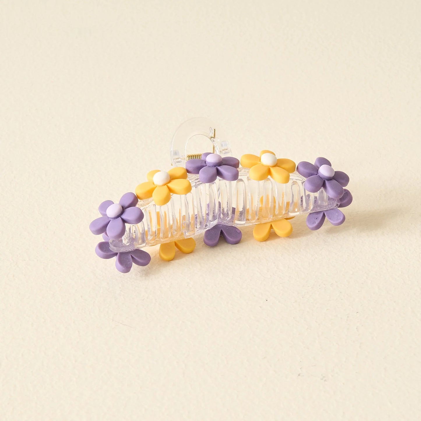 Game Day Daisy Claw Clip | Purple & Yellow