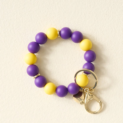 Game Day Hands-Free Keychain Wristlet | Purple & Yellow