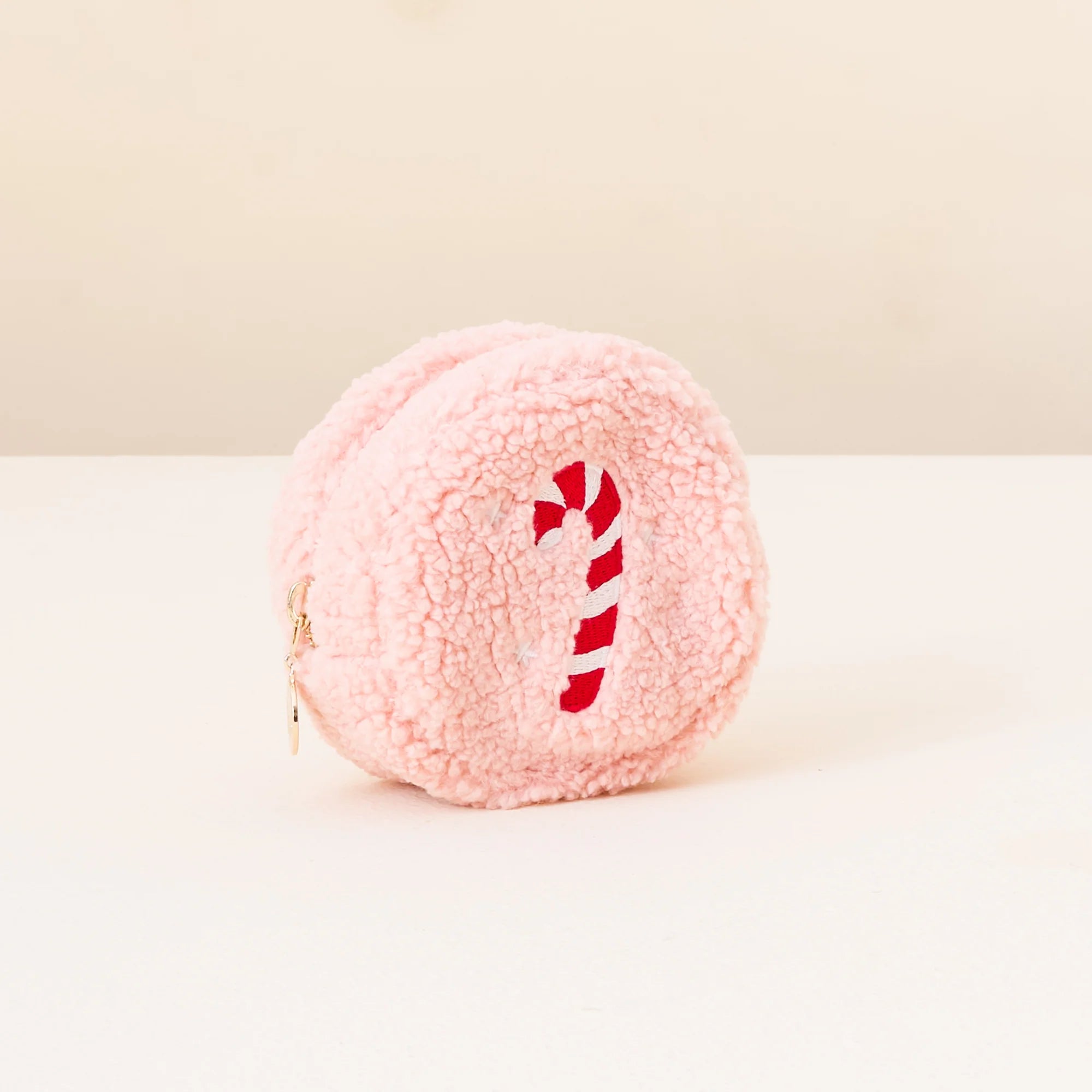 Circle Teddy Pouch | Candy Cane