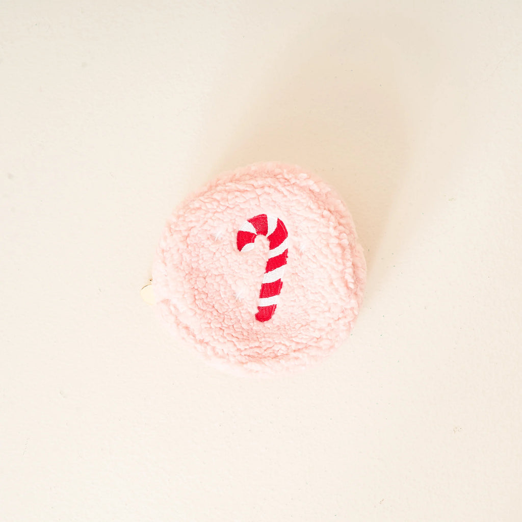 Circle Teddy Pouch | Candy Cane