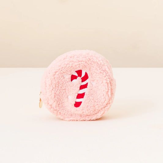 Circle Teddy Pouch | Candy Cane