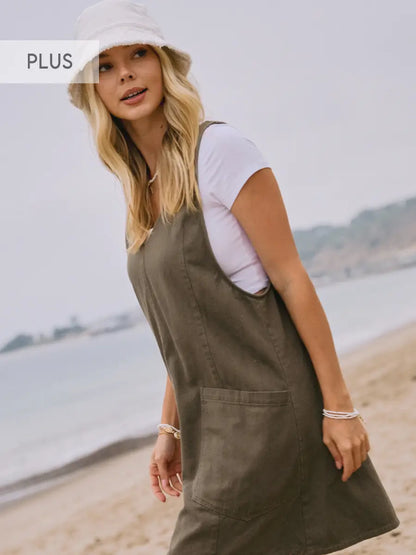 Plus | Denim Mini Dress