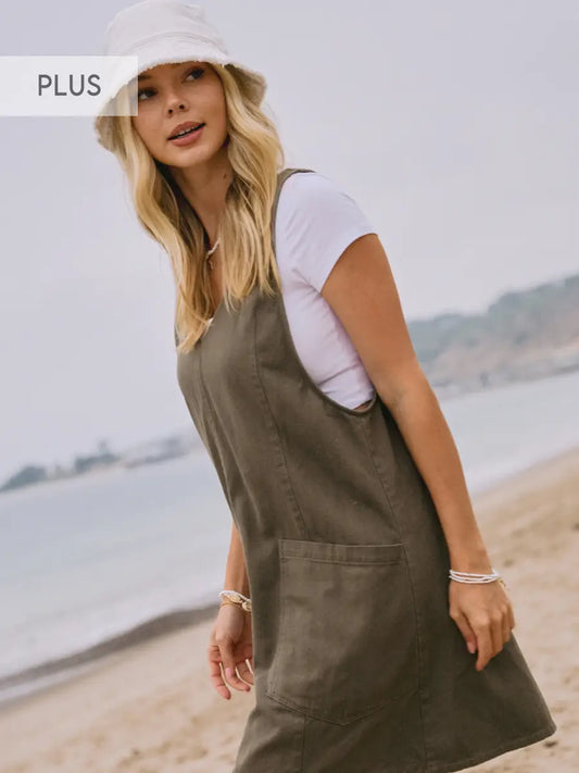 Plus | Denim Mini Dress