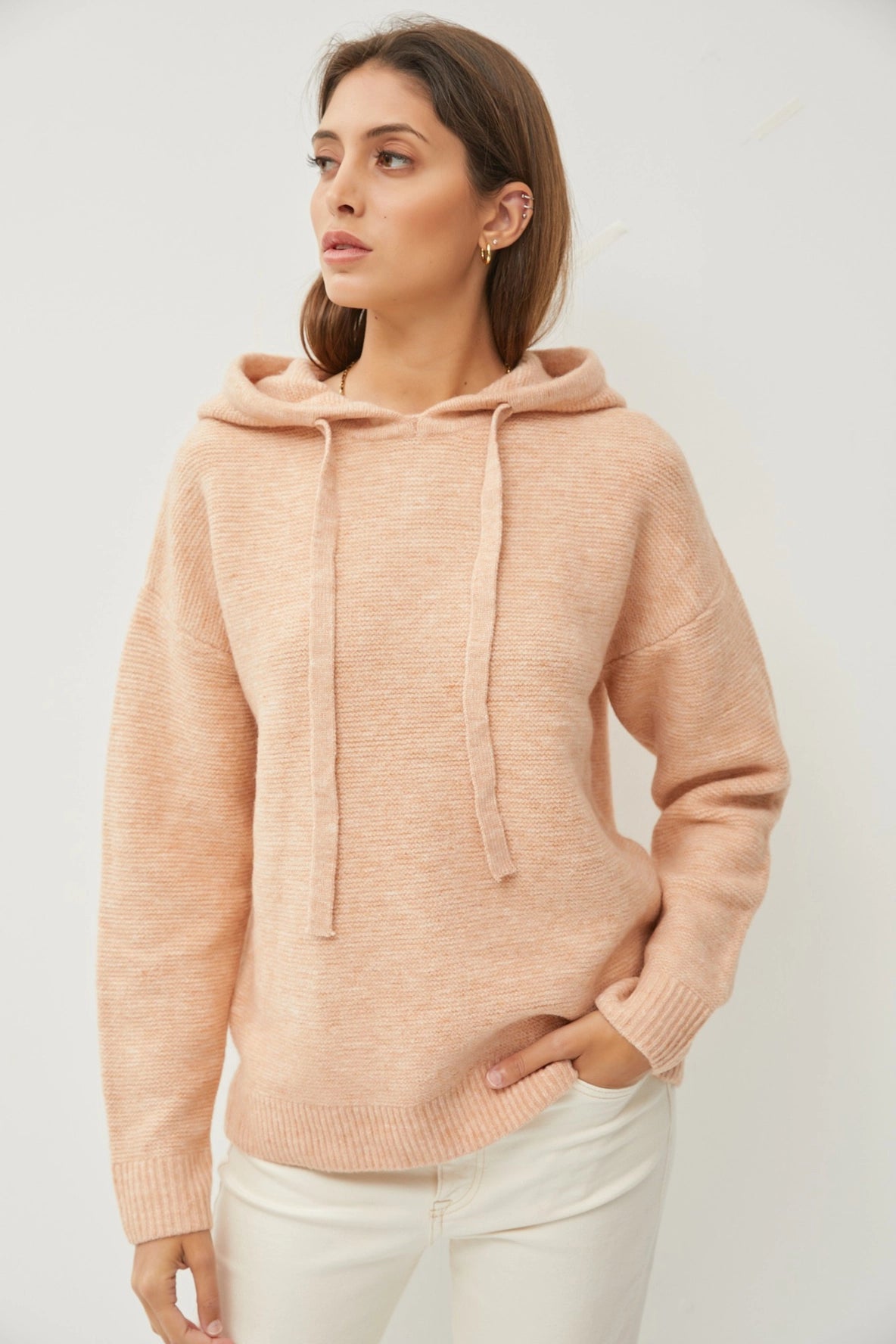 Ribbed Hooded Sweater