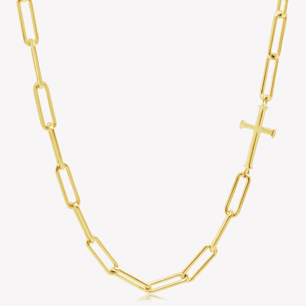 Chain Breaker Cross Necklace - Yellow Gold Vermeil