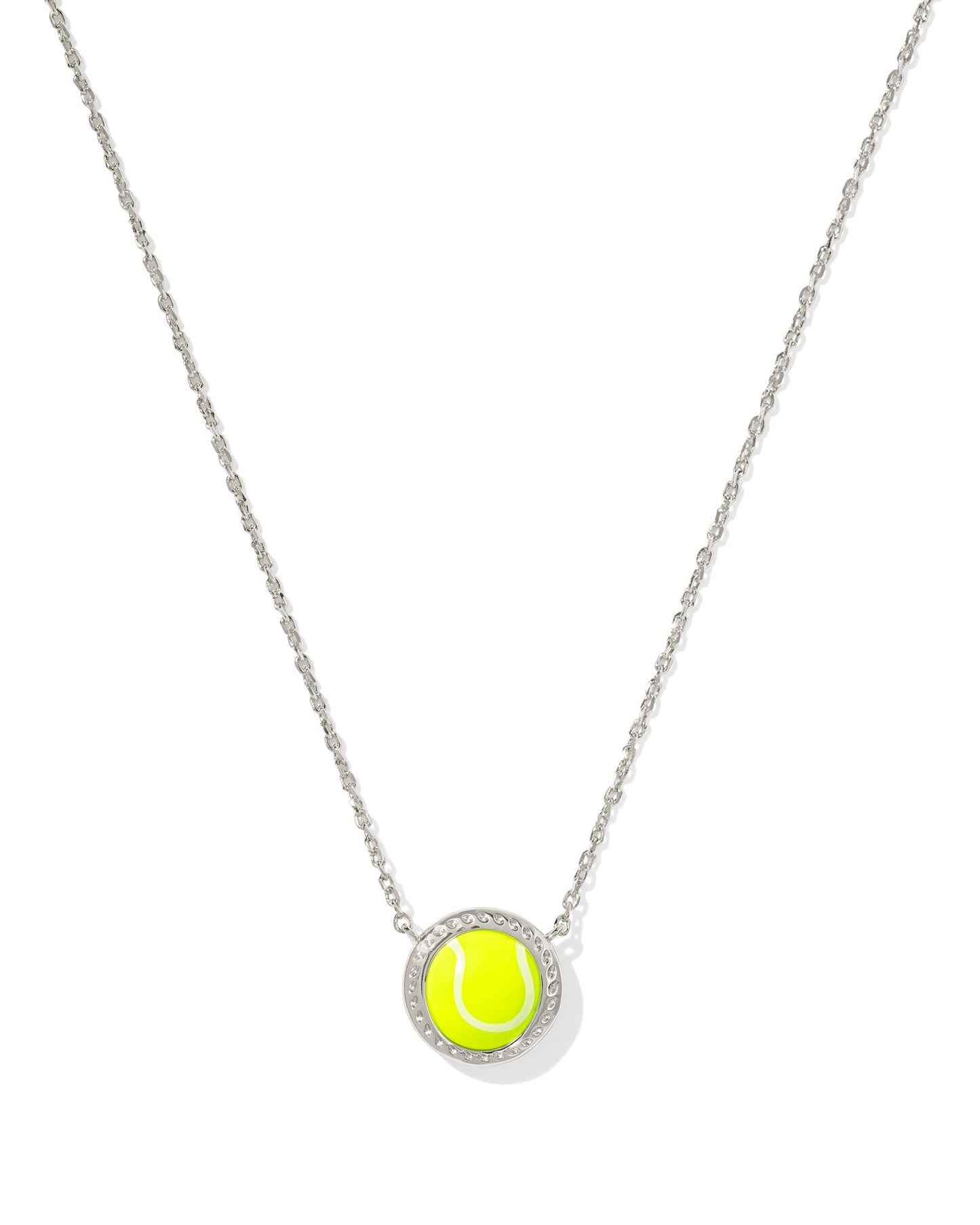 Tennis Necklace | Silver & Chartreuse Magnesite