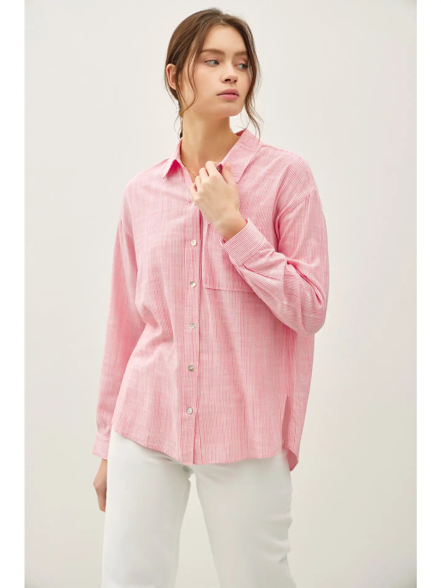 Pinstripe Button Down Shirt