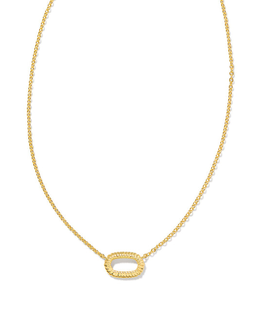Elisa Ridge Open Frame Necklace | Gold