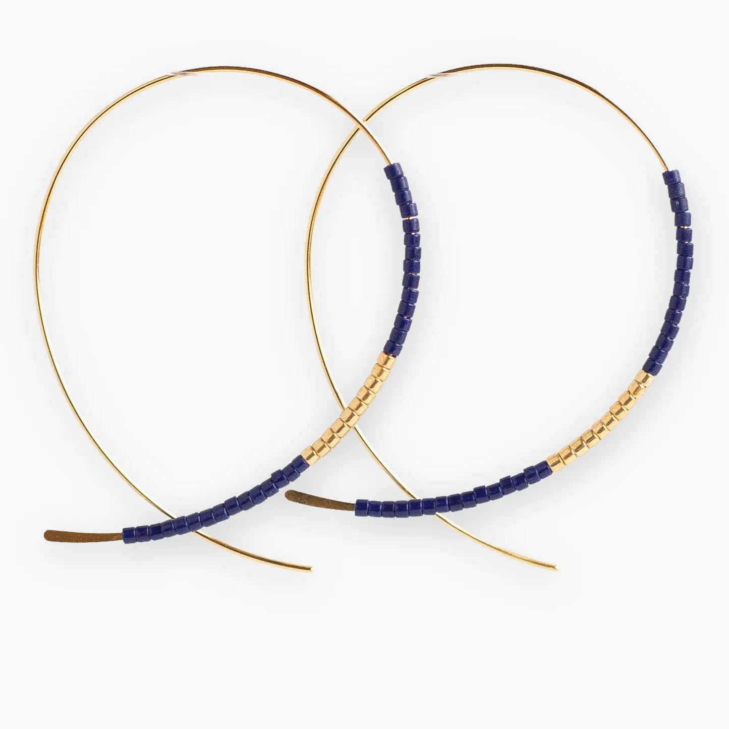 Norah Earrings | Gold & Navy