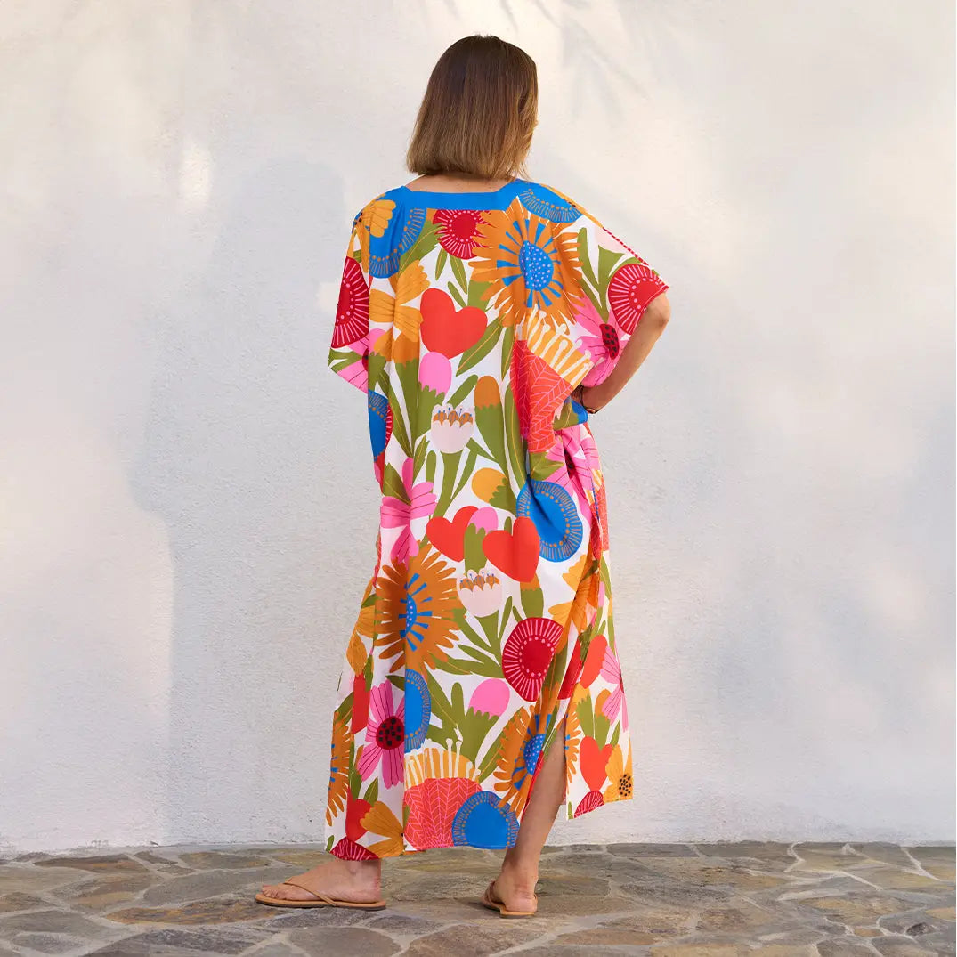 Jolies Fleurs Caftan, Beach and Pool Coverup