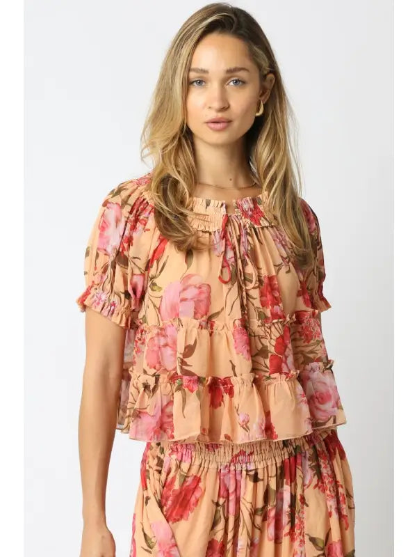 Pauline Floral Ruffled Shirt