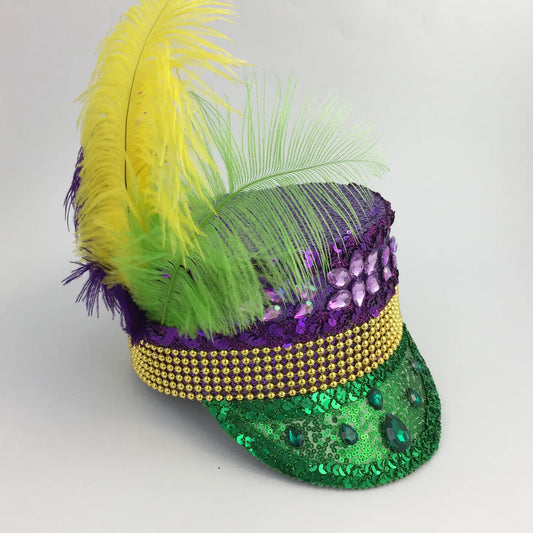 Mardi Gras Captain Hat Beaded