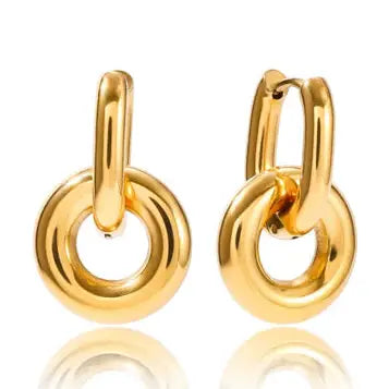 Circle Charm Dangle Earrings