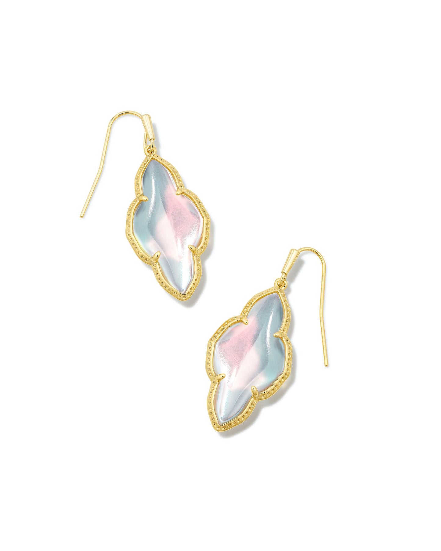 Abbie Gold Drop Earrings | Dichroic Glass