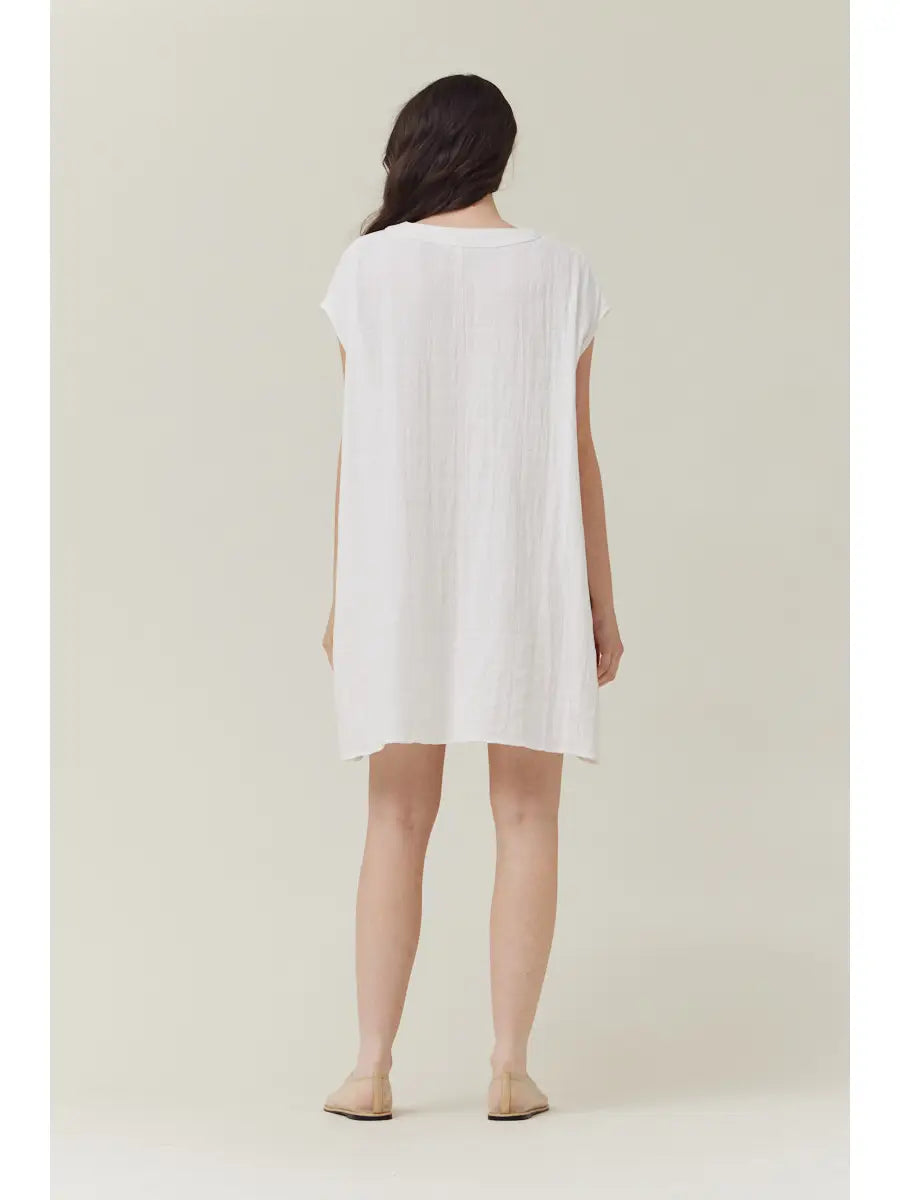 Loose Boxy Gingham Gauze Dress