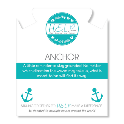 Anchor Charm with Pastel Jade Charity Bracelet