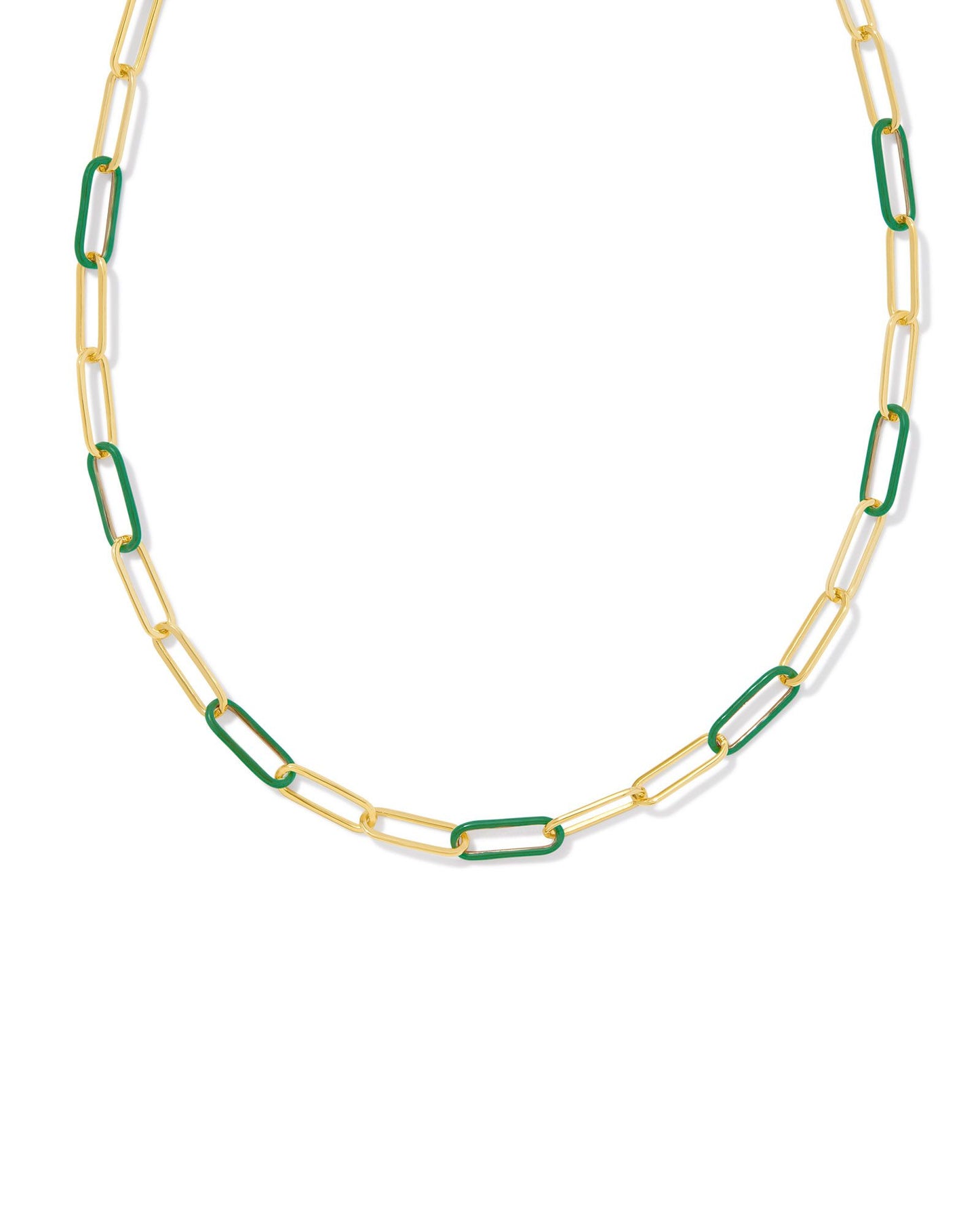 Ainsley Convertible Chain Necklace | Gold & Green Enamel