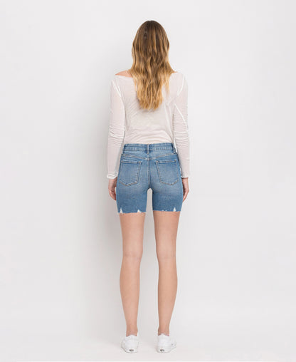 Mid-Rise Seamless Midi Shorts