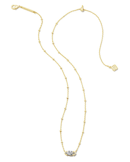 Genevieve Gold Satellite Necklace | White Crystal