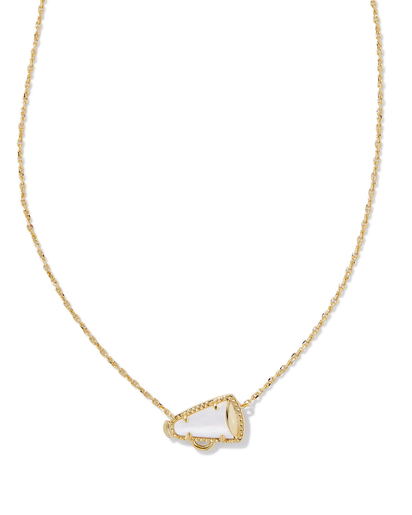 Cheer Short Pendant Necklace | Gold & White Mother-of-Pearl