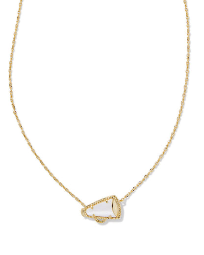 Cheer Short Pendant Necklace | Gold & White Mother-of-Pearl