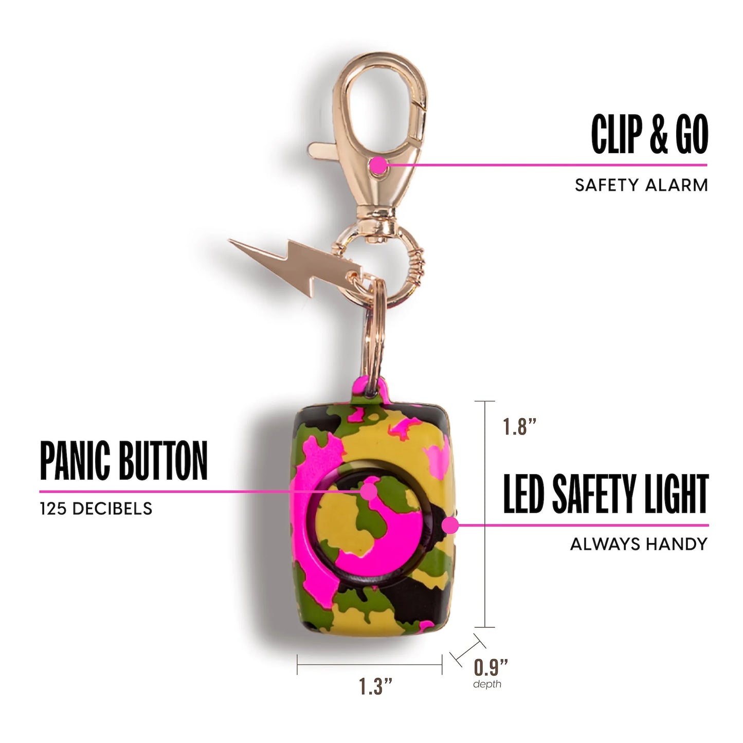 Mini Safety Alarm | Grey Camo Soft Touch