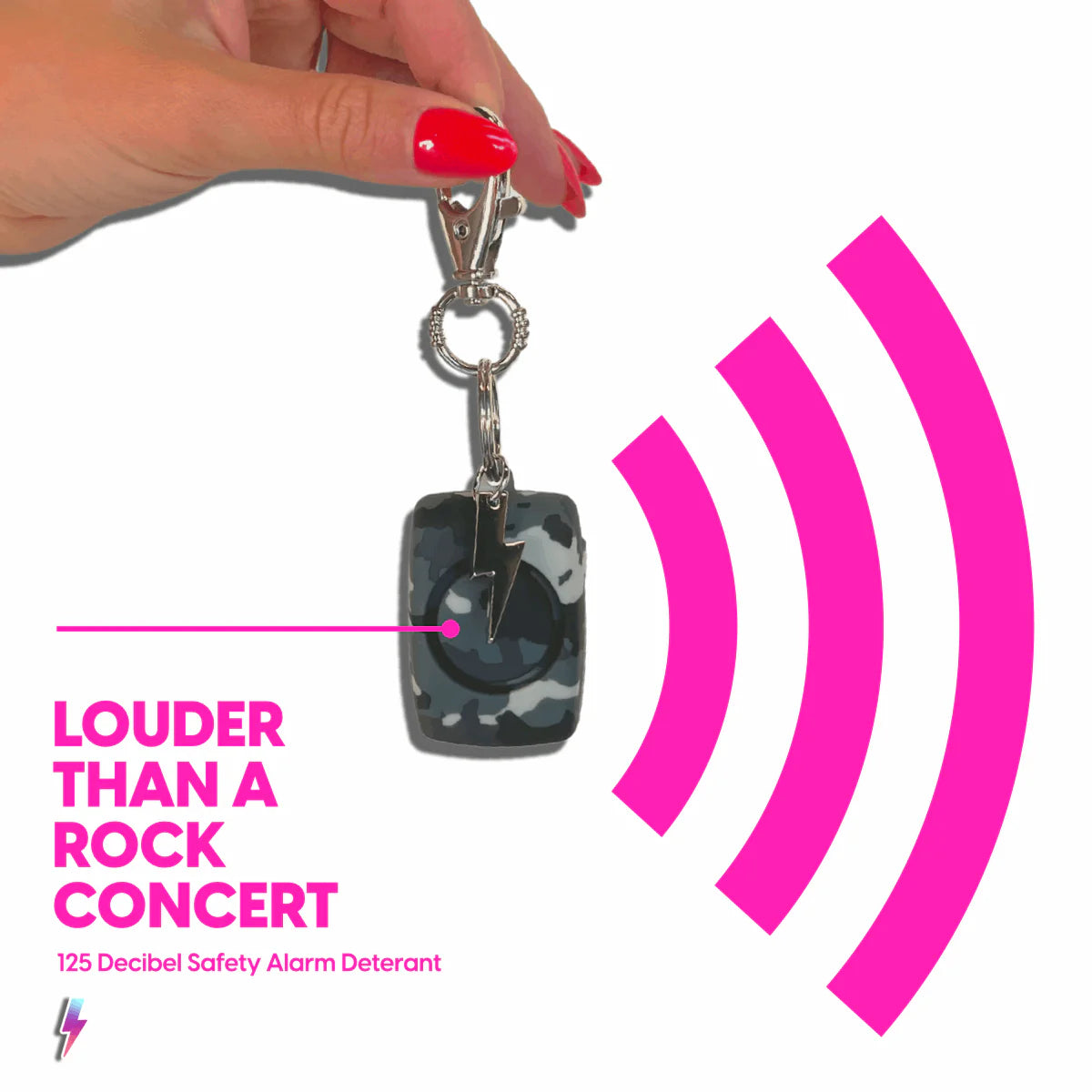 Mini Safety Alarm | Grey Camo Soft Touch