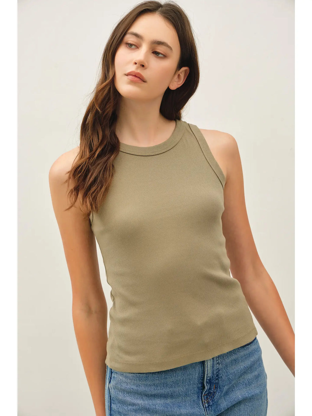 Color-Basic Cotton Garment Dyed Round Neck Tank