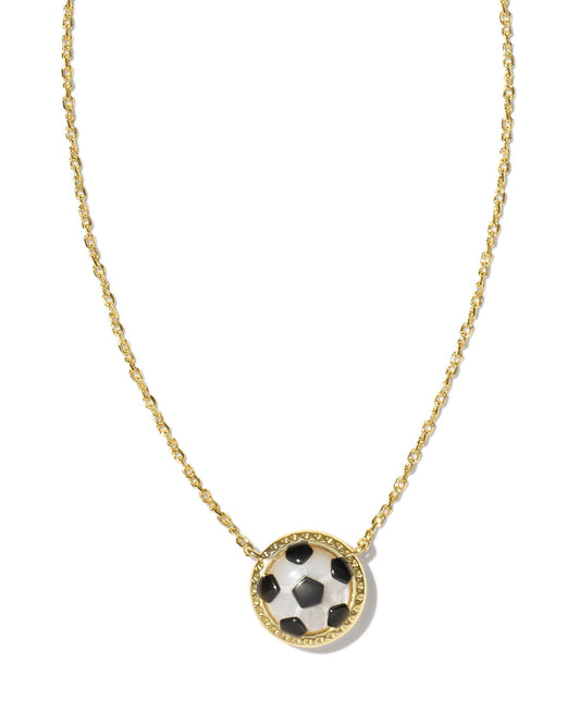 Soccer Pendant Necklace | Gold & Ivory Mother-of-Pearl