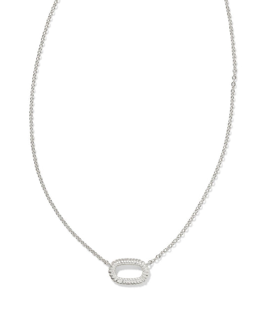 Elisa Ridge Open Frame Necklace | Silver