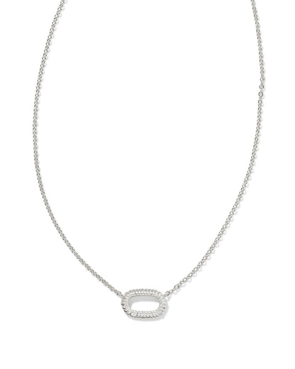 Elisa Ridge Open Frame Necklace | Silver