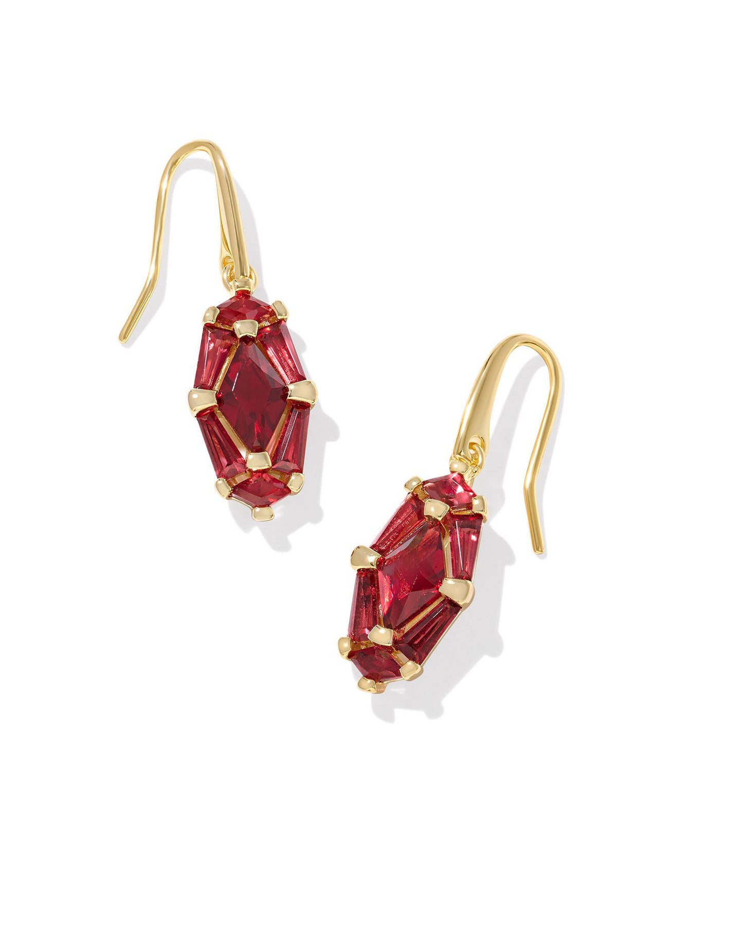 Lindy Rae Lee Drop Earrings | Gold & Red Crystal