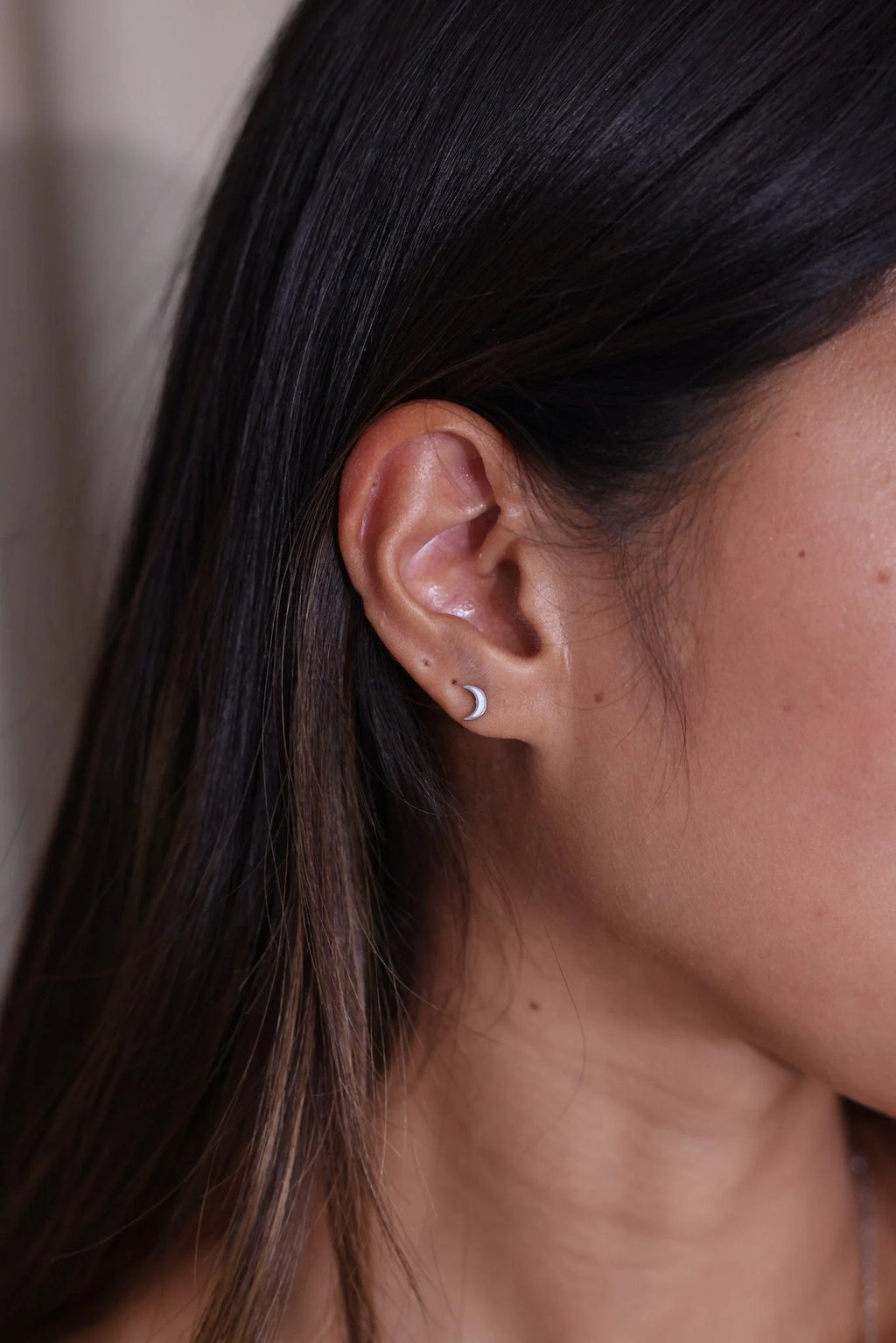 Lumina Luna Crescent Moon Stud Earrings