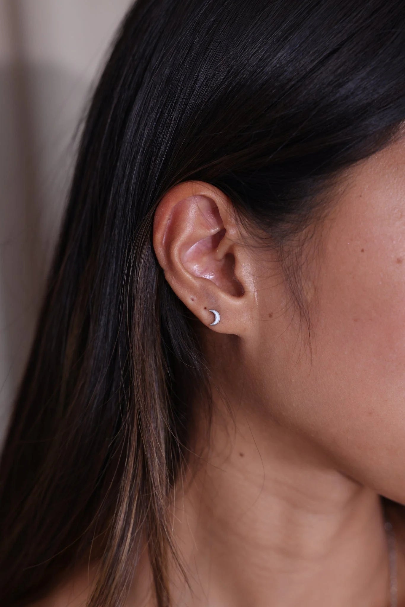 Lumina Luna Crescent Moon Stud Earrings