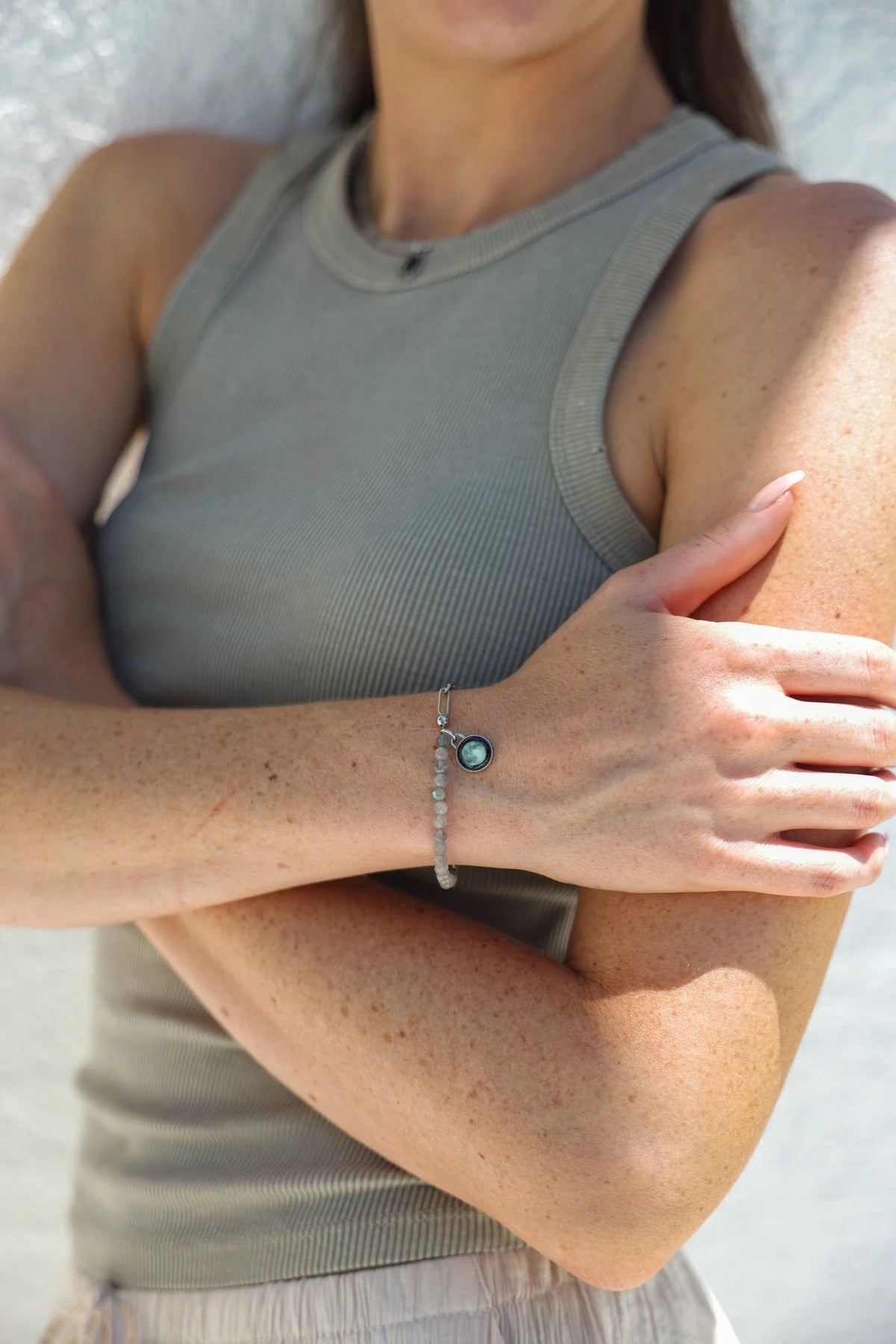Bhavana Crystal Bracelet | Grey Agate