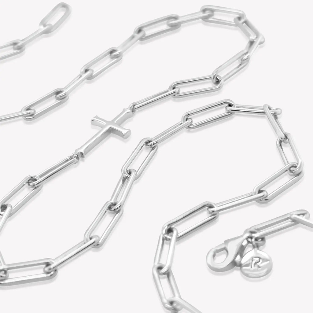 Chain Breaker Cross Necklace - Sterling Silver