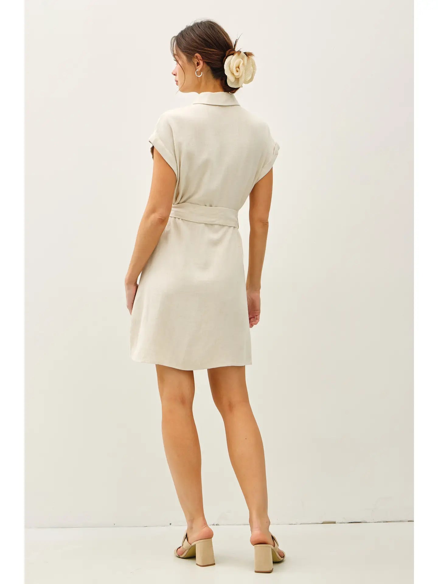 Button Up Short Sleeve Dress