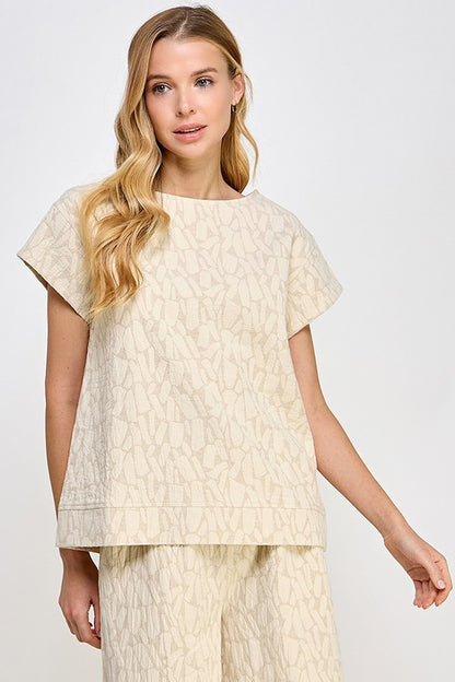 Jacquard Linen Lounge Top