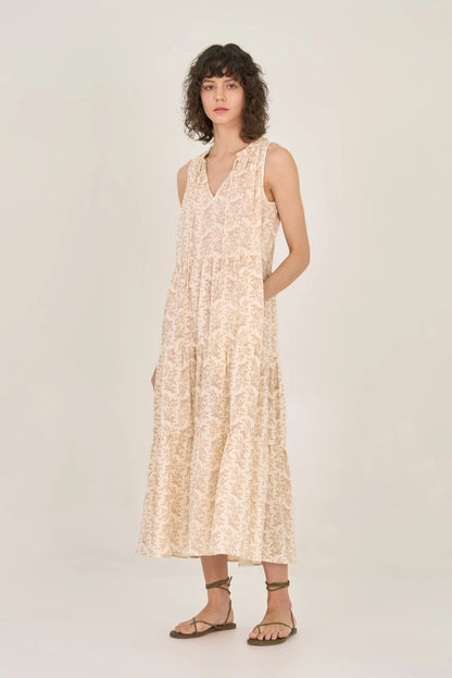 Tiered Printed Gauze Dress