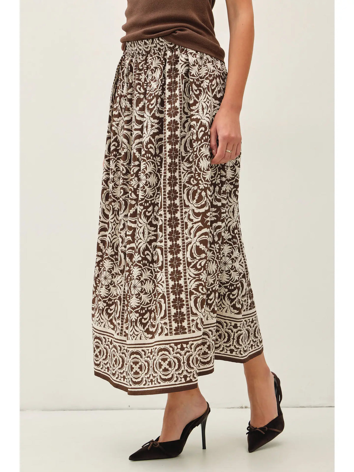 Draping Pleats Maxi Skirt