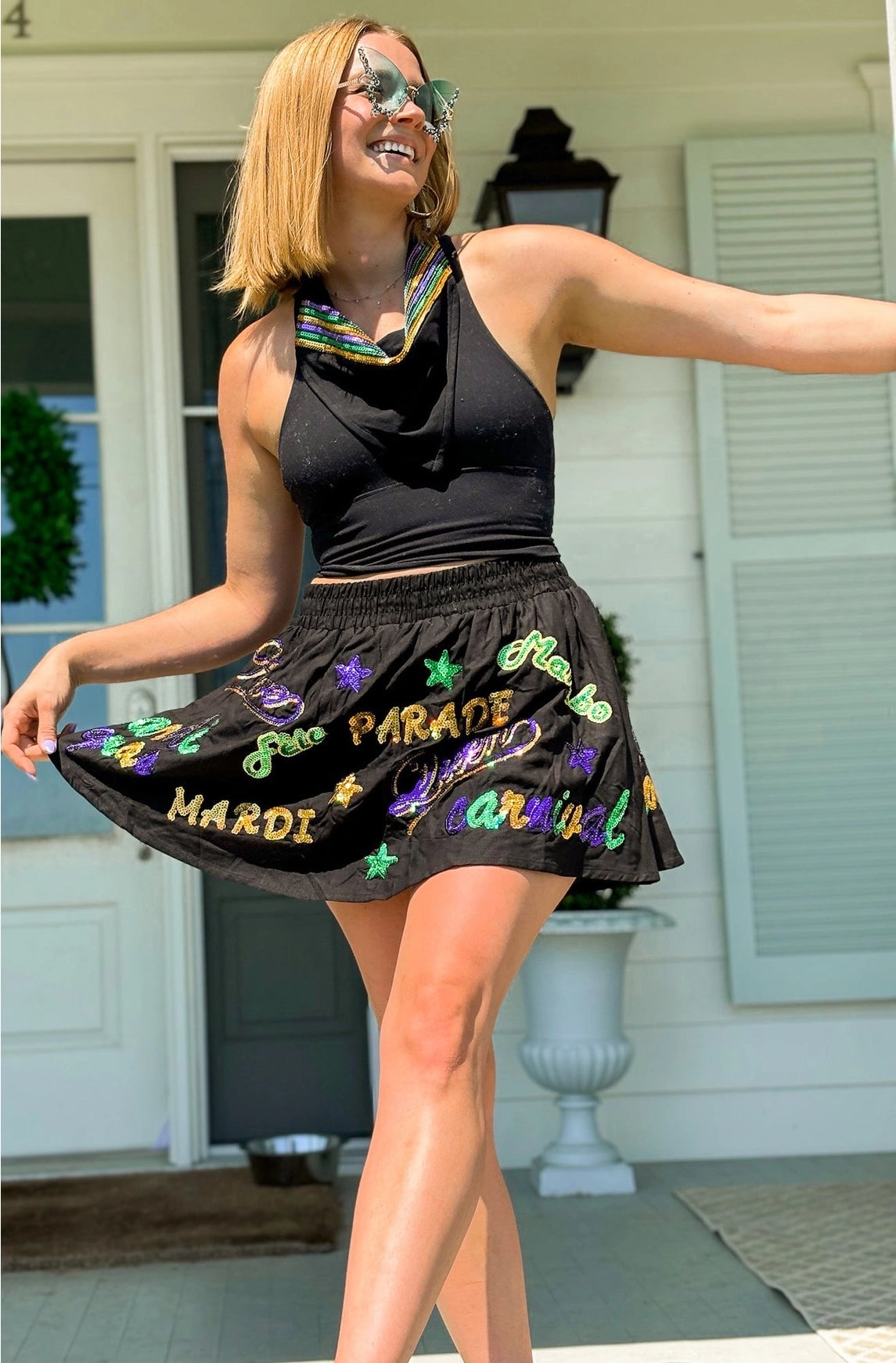 Mardi Gras Explosion Skort